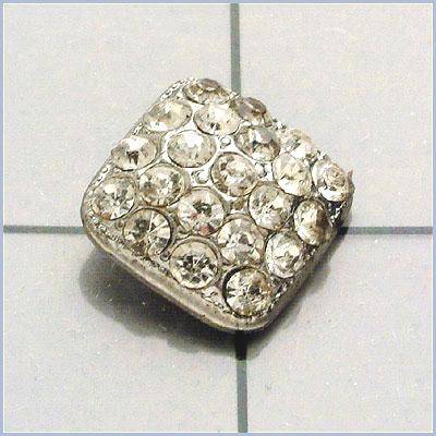 FS3383 Silver Rhinestone Button 3/8"