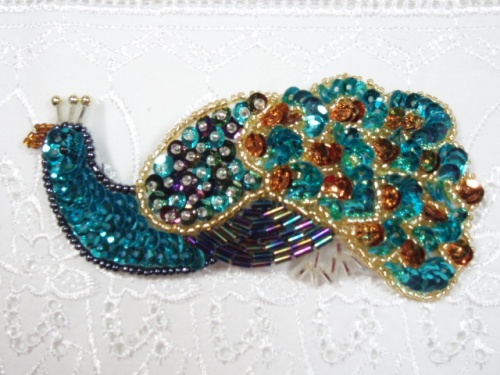 HB6400L   Left Peacock Hair bow  4.5"