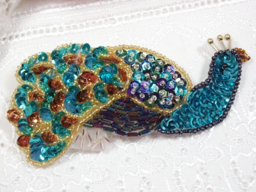 HB6400R  Right Peacock Hair bow  4.5"