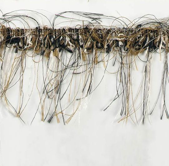 E1785  Black/Ivory/Camel Eyelash Gimp Fringe Trim