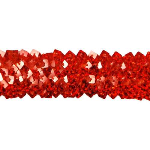 E4568  Red Stretch Starlight Sequin Trim