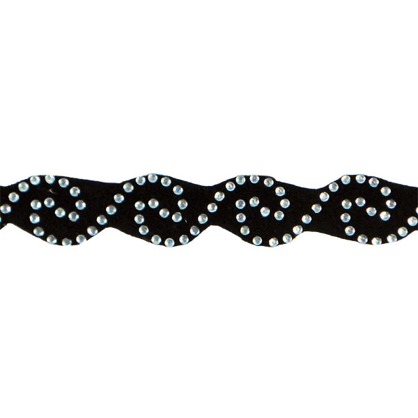 E4578 Black Scroll Crystal Rhinestone Trim 5/8"