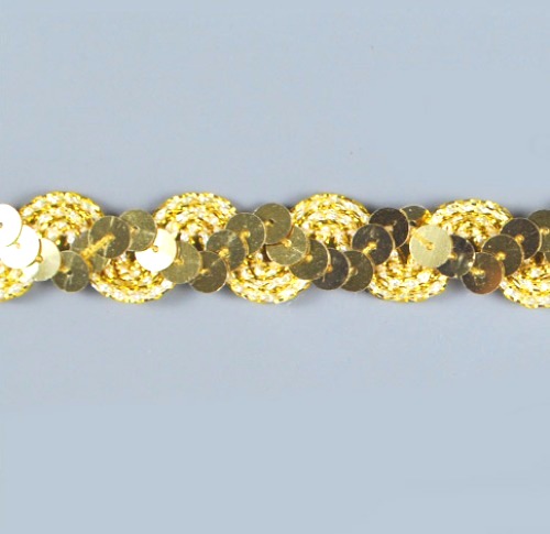 E6119  Gold Ric Rac Sequin Sewing Craft Trim 5/8"