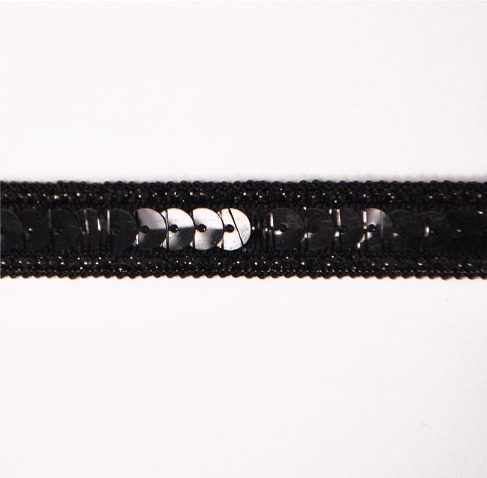 E6168  Black Sequin Sewing Craft Trim 1/2"