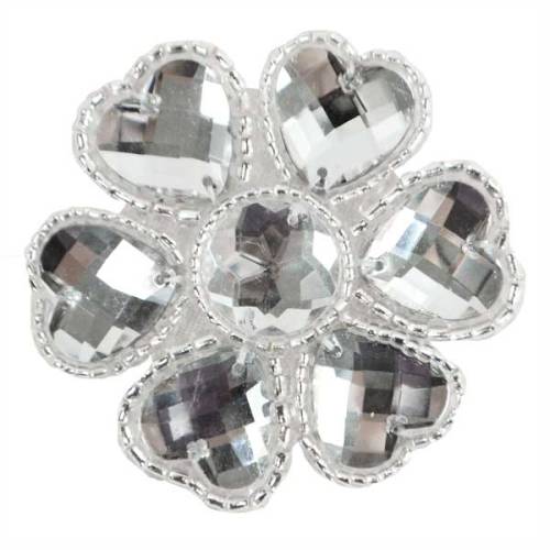 E2618 Jewel Hearts Motif Beaded Applique 2"