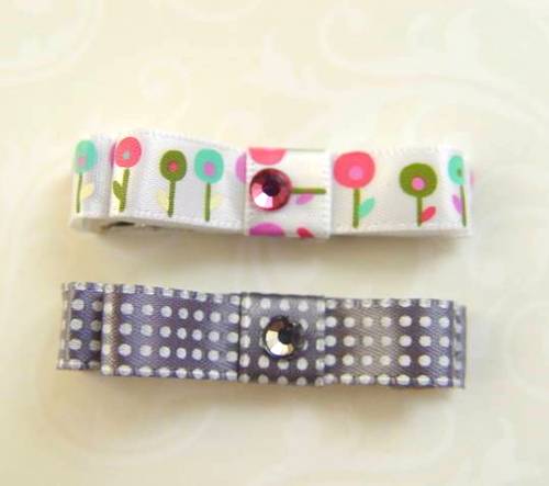 KK1F Set of ( 2 ) Kutsie Klips Hair Bow Hair Clips