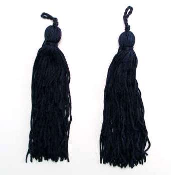 E1046 Set of 2 Navy Blue Tassels 5.75"
