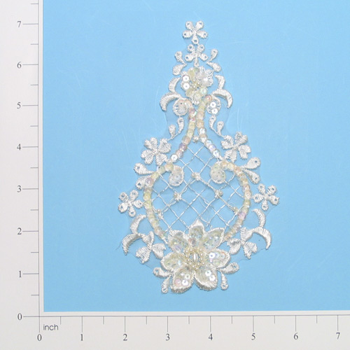 Ivory Venise Lace 6.5" Sequin Applique  E2709