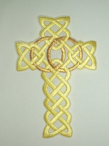 LC369 Yellow Cross Embroidered Applique