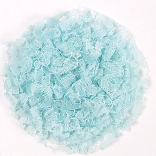 E456 Aqua Blue Lace Designer Brooch 4"