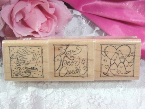 RS8  Set of ( 3)  Bridal Rubber Stamps