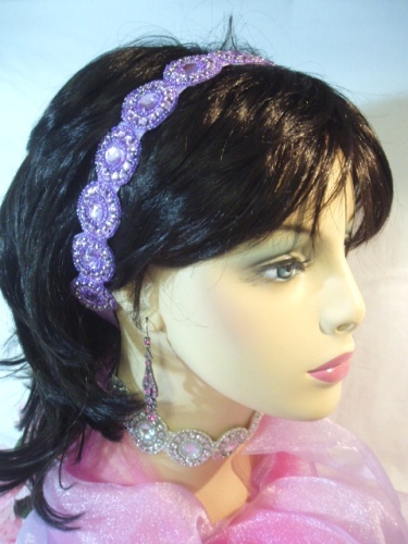SB0379  Lavender Jewel Rhinestone Headband