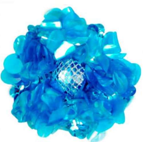 E254 Crystal  Aqua AB  Floral Sequin Beaded Applique 2"