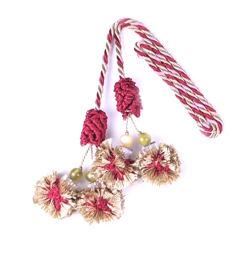 E4406  Sage Burgundy  Beaded Tassel
