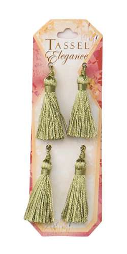 E5970  Set of ( 4 )  Sage Green Mini Tassels 2"