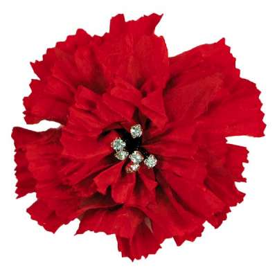 E5982  Red Rhinestone Florantina  Brooch 4"