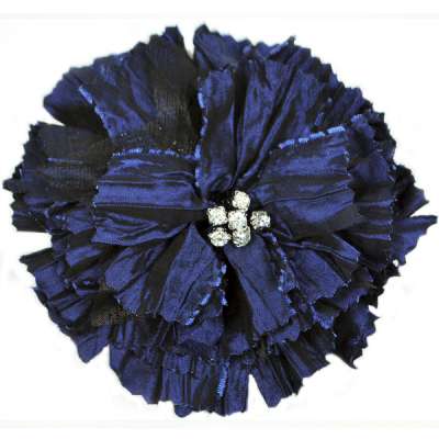 E5982  Royal Blue Rhinestone Florantina  Brooch 4"