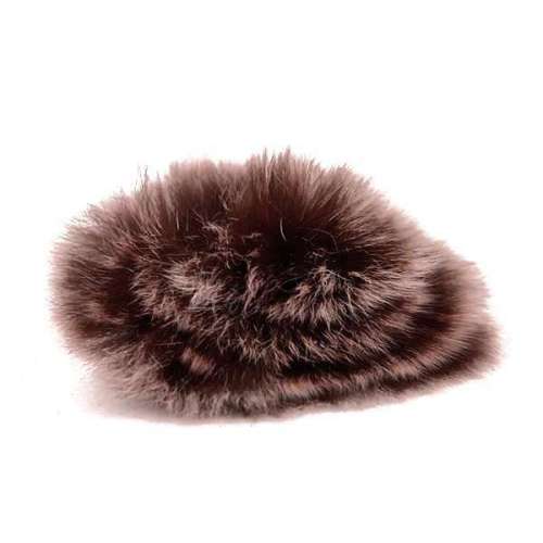 E6057 Brown Mix Rabbit Fur Brooch or Applique 2.5"