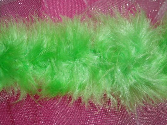 D6267 Lime Marabou Fur Feather Trim 36" Package Pre-cut