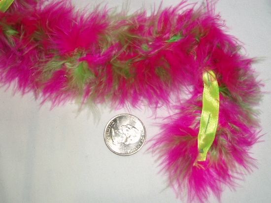 D6267 Lime & Fuchsia Marabou Fur Feather Trim 36" Package Pre-cut