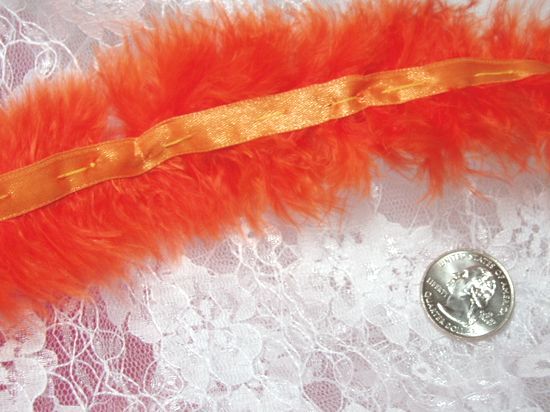 D6267 Orange Marabou Fur Feather Trim 36" Package Pre-cut