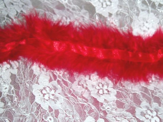 D6267 Red Marabou Fur Feather Trim 36" Package Pre-cut