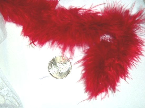 D6267 Red Marabou Fur Feather Trim 36" Package Pre-cut