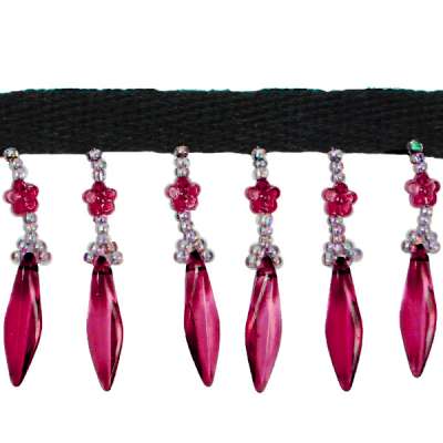 P5610 Purple Wine Beaded Fringe Trim Pre-Cut 36"