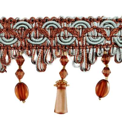 P6056 Co Co Brown Beaded Home Decor Trim / Upholstery