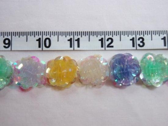 T8280 Pastel Flower Sequin Appliques or Trim