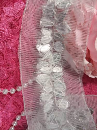 XR104 Reduced Crystal Clear Rhinestone Jewel Beaded Trim 1.75"
