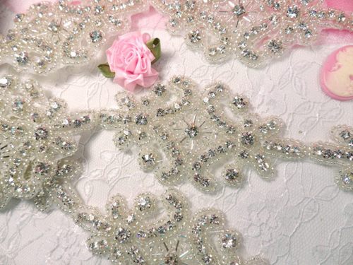 XR71 Crystal Clear Rhinestone Beaded Trim 2" x 34"