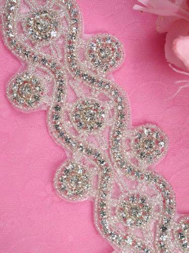 XR92 Eternal Ring Silver Beaded Crystal Rhinestone Trim