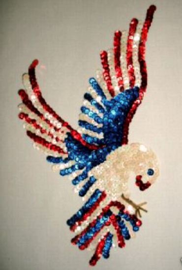 Eagle Patriotic 10" Sequin Beaded Applique K8100