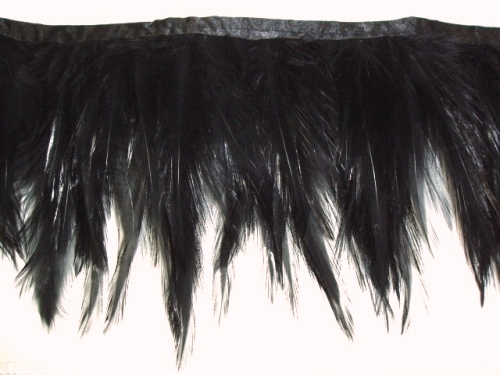 E3770  Black Feather Trim 4"