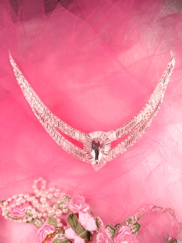 FS1062 Silver Crystal Clear Rhinestone Beaded Neckline Collar