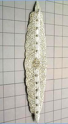 FS302  Silver Rhinestone Beaded Applique 10.75"