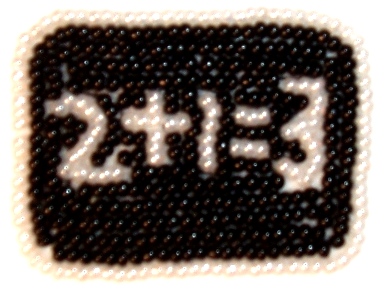 LC154   (2 + 1 = 3 )  Beaded Applique 1.75"