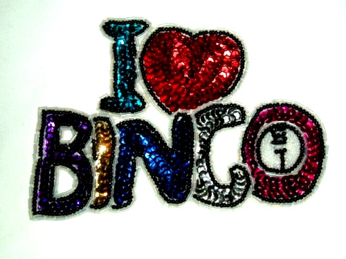 LC503  Bingo Sequin Beaded Applique 6"