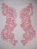 0054 Pink Bridal Venice 9" Mirror Pair Sequin Beaded Appliques