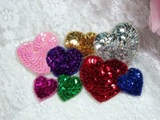 Heart Cluster 5" Sequin Beaded Applique 0154