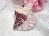 0155 Seashell 3.5" Sequin Beaded Applique