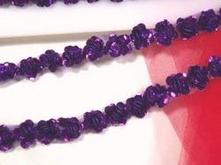 0248  Purple Sequin Floral Trim 1/2"