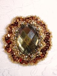 0346  Bronze Jewel Sequin Beaded Applique 2