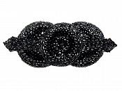 0369 Black Triple Circle Sequin Beaded Applique