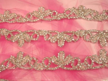 0427  Crystal Clear Rhinestone Elegant Tiara Trim