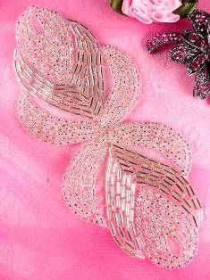 0501 Eyes of Wisdom Silver Beaded Applique 5"