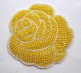 Yellow Rose  Beaded Applique  k8740