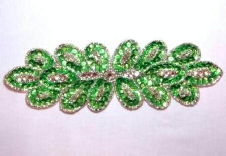 K8122  Neon Lime Green 7.75" Sequin Beaded Applique