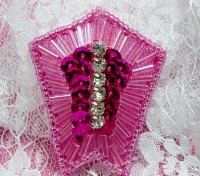K1273 Fuchsia Rhinestone 2" Sequin Beaded Applique